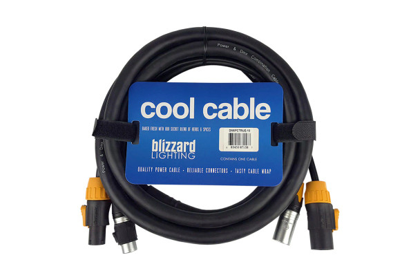 Blizzard DMXPCT 10 Powercon to Powercon w/ 3-pin DMX Combo Cable, 10'