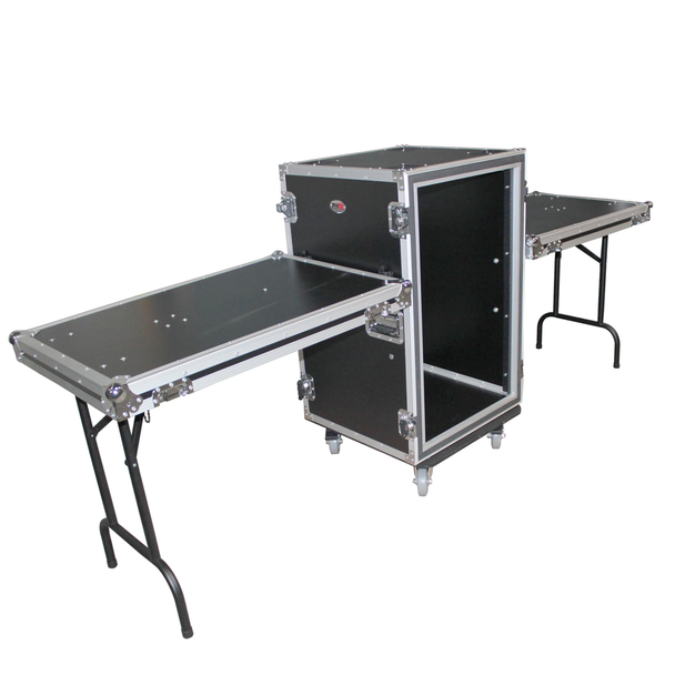 ProX T-14RSP24DST 14U Vertical Rack, 4" Casters w/ Side Table