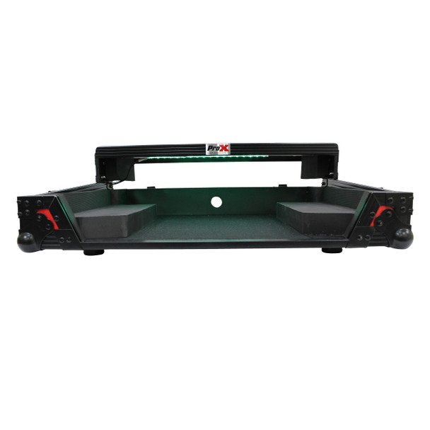 ProX XS-DDJSR2LTRB LED ATA Flight Case for Pioneer DDJ-SR2 DJ Controller with Laptop Shelf and LED - Black Red