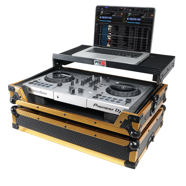 ProX X-DDJSB3 LT GLD LED Fits Pioneer DDJ-SB3 / DDJ-400 Case BLACK ON GOLD laptop shelf