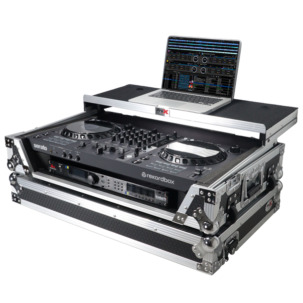 ProX XS-DDJFLX6 WLT Fits Pioneer DDJFLX6 Case w/ Sliding Laptop Shelf & Penn-Elcom Wheels