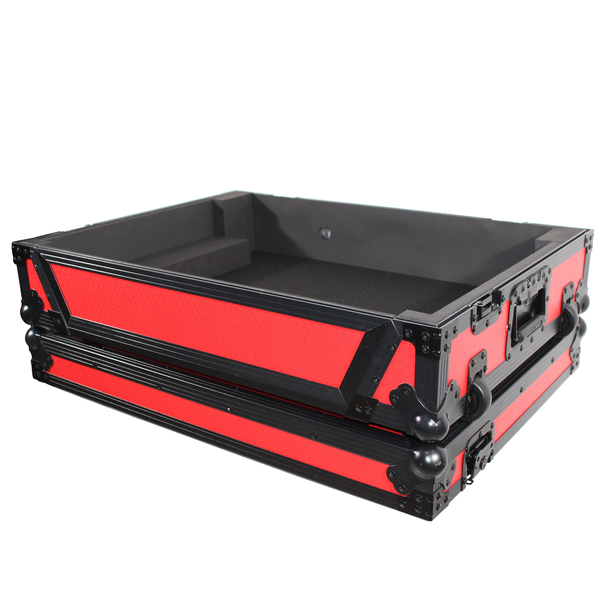 ProX XS-PRIME4 WRB Fits Denon PRIME4 Case W/ Wheels RED on BLACK & 1U Rack Rail