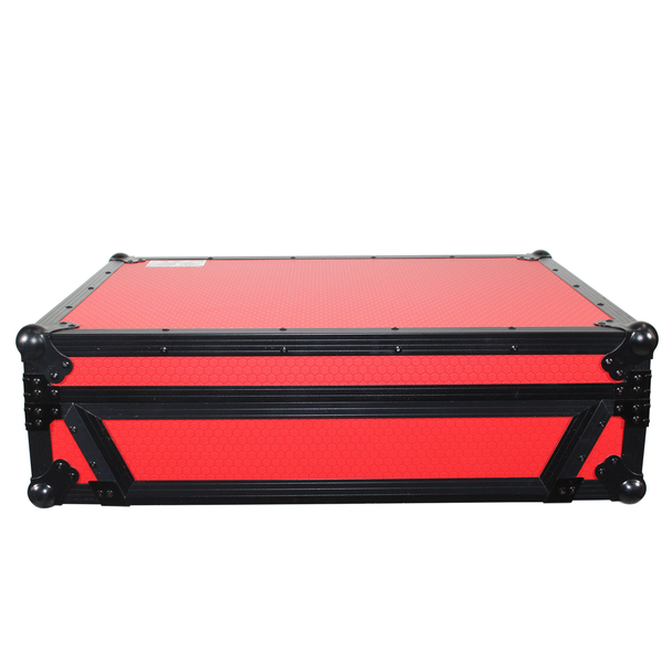 ProX XS-PRIME4 WRB Fits Denon PRIME4 Case W/ Wheels RED on BLACK & 1U Rack Rail