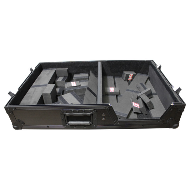 ProX XS-TMC1012WBL Single Turntable & Mixer w/ low profile wheels BLACK on BLACK