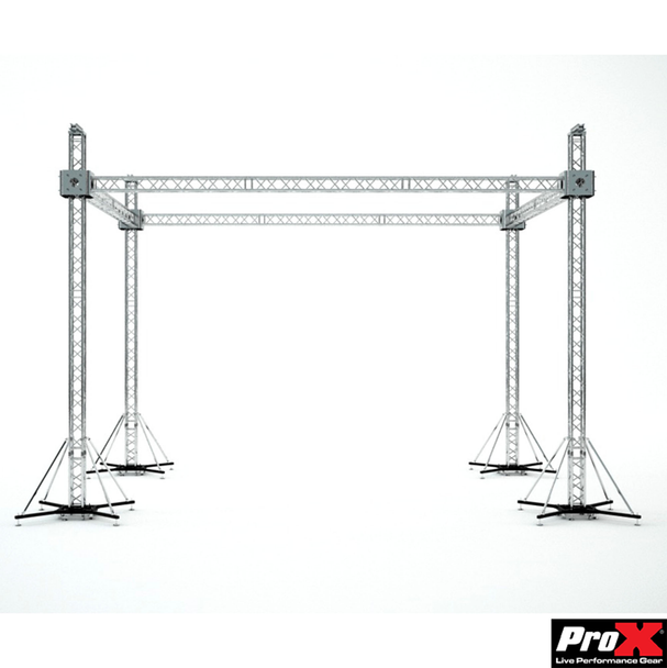 ProX XTP-GS303023-PR3-12D 12D Stage Roofing System 30'W x 30'L x 23'H & Speaker Wings - Incl 6 Chain Hoist