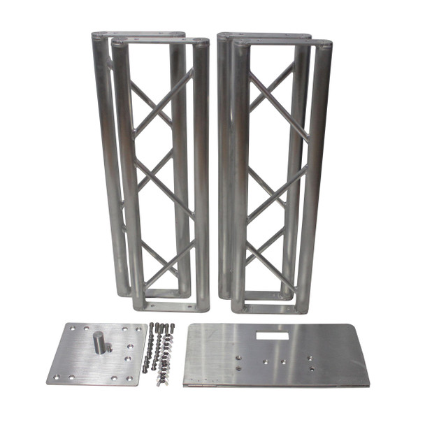ProX XT-FTP328-656-B Flex Tower Platform Package 3.28ft or 6.56ft Incl. 4x 3.28ft I-Beam, BLK & White Scrims, Speaker Stud, 12x12" & 24x24" Fodling Base plate, Carrying Bag