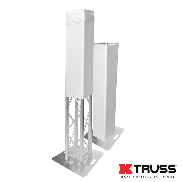 ProX KT-SQ492TOTEM F34 K-Truss 1.50m (4.92 ft) Totem Package incl. 12 Top & 24 inch base, White Cover. Truss Bag