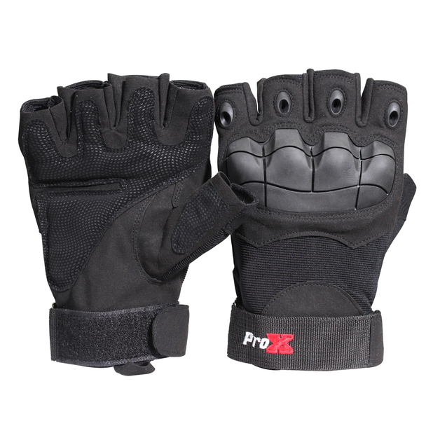 ProX X-GRIPZ Hard Knuckle Fingerless Gloves - For Truss and Stage Performance