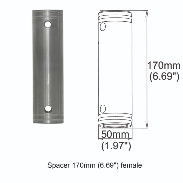 ProX XT-SPFF170 Spacer Female to Female 170mm 6.7"