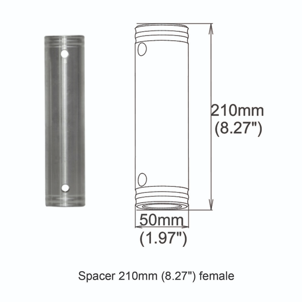 ProX XT-SPFF210 Spacer Female to Female 210mm 8.2"