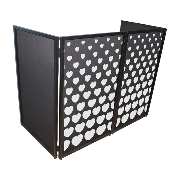 ProX XF-SHEARTSQ1X2 Stepped Hearts Facade Enhancement Scrims - White Hearts on Black | Set of Two