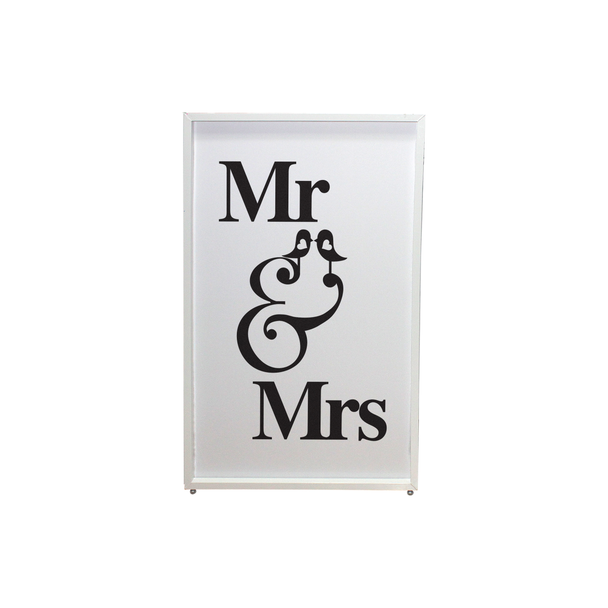 ProX XF-SMRMRS Mr and Mrs Facade Enhancement Scrim - Black Script on White | Set of Two