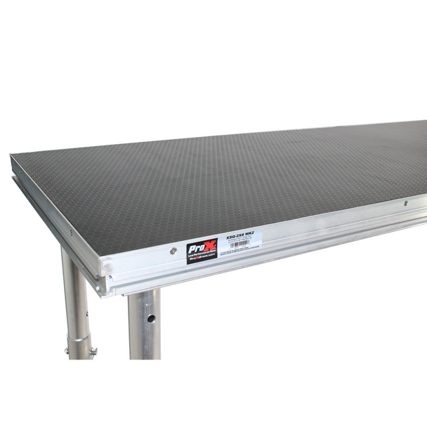 ProX XSQ-2x8 MK2 Rectangular deck 2x8FT 240x60cm Incl 28" to 48" Telescope Leg, Stage Clamp and Leveler
