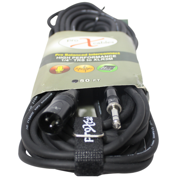 ProX XC-SXM50 50FT 1/4" TRS BALANCED to XLR-M