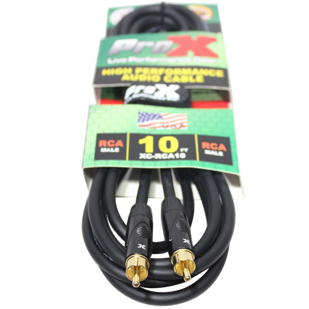 ProX XC-RCA10 10FT RCA Male to RCA Male Cable