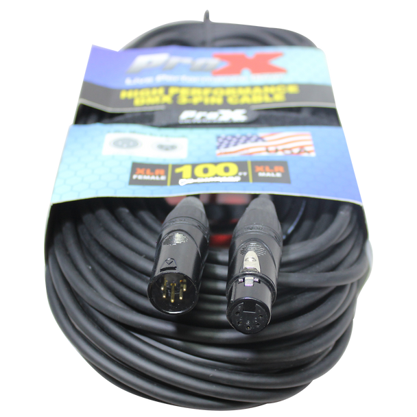 ProX XC-5PDMX100 100ft 5PIN DMX CABLE (High Performance)