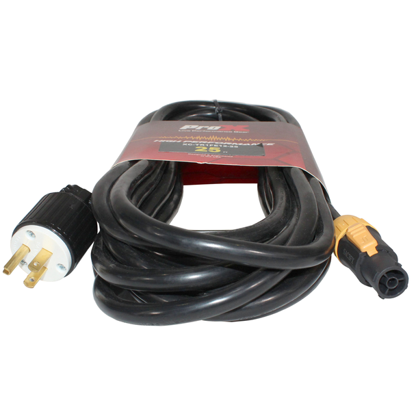 ProX XC-TR1FE12-25 25FT 12AWG Seetronic Powerkon TRUE1 Compatible to 110V Male Edison Power Cord Link Cable