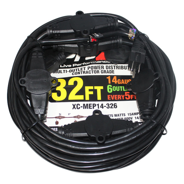 ProX XC-MEP14-326 MK2 32 FT - 6 OUTLET 14/3 EXTENSION CORD BLACK