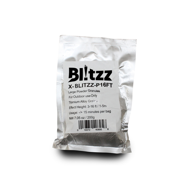 ProX X-BLITZZ-P16FT Large Powder Sparkular Granules For Outdoor use Titanium Alloy Grains Effect Height: 3-16 ft / 1-5m Usage: -/+ 15 minutes per bag NW 7.05 oz / 200g