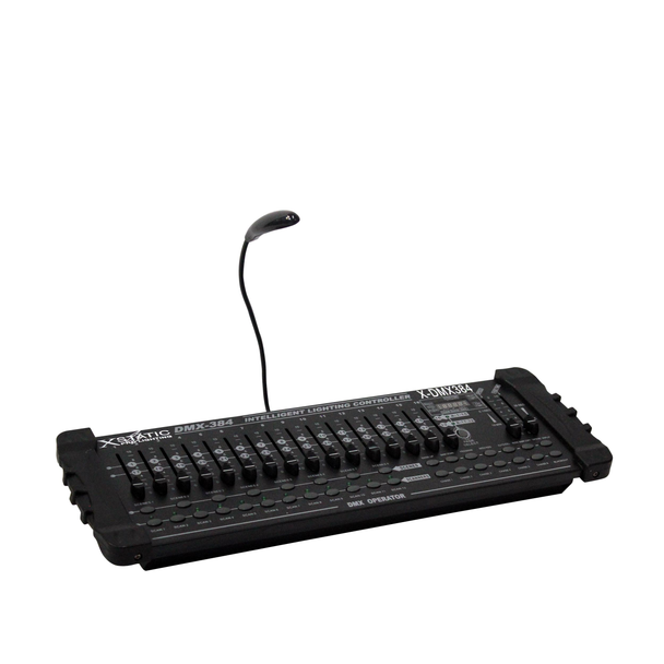 ProX X-DMX384 6 sliders for direct control of channels Controls 12 intelligent light of to 32 chls. total 384 channels 30 bank, e/ with 8scenes;6chase,each with up to 240 scenes
