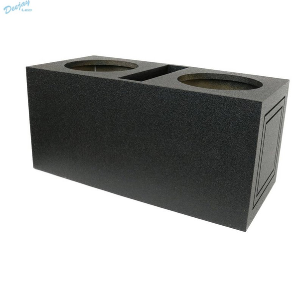 DEEJAY LED 2X10EPOXY Double 10-in Center Port Vented Round Empty Car Bass Speaker Box w/Epoxy Coated Exterior