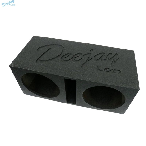 DEEJAY LED 2X12EPOXY Double 12-in Center Port Vented Round Empty Car Bass Speaker Box w/Epoxy Coated Exterior