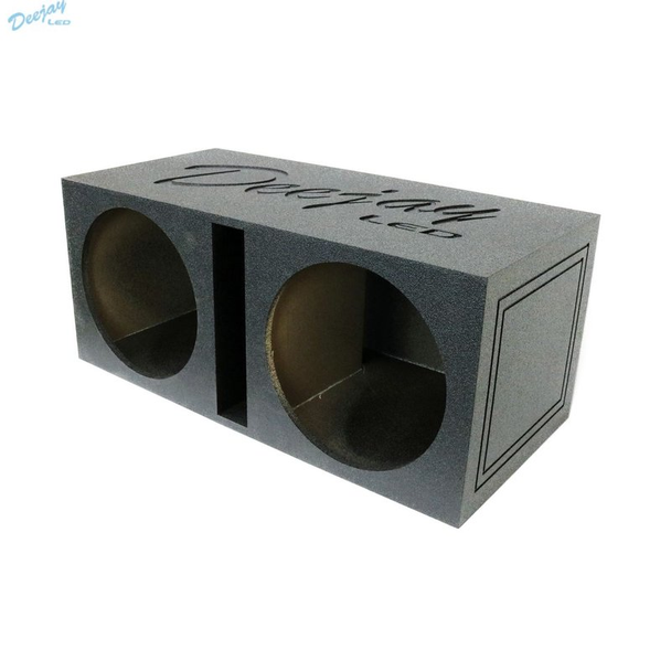 DEEJAY LED 2X15EPOXY Double 15-in Center Port Vented Round Empty Car Bass Speaker Box w/Epoxy Coated Exterior