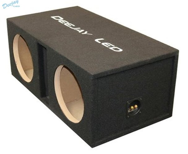 DEEJAY LED BASS10DUALVENTED Double 10-in Center Port Vented Round Empty Car Bass Speaker Box