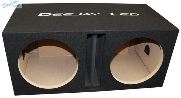 DEEJAY LED BASS12DUALVENTED Two 12-in Woofers Empty Bass Speaker Enclosure w/Center Tuned Port