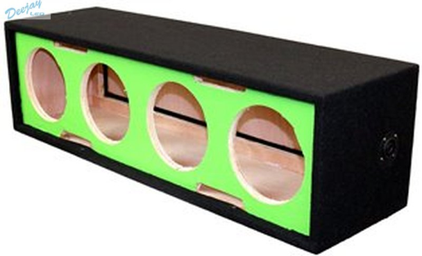 DEEJAY LED D10H4VYGREENSIDE For 10-in Four Horn Side Speaker Enclosure GREEN Vinyl cloth colored