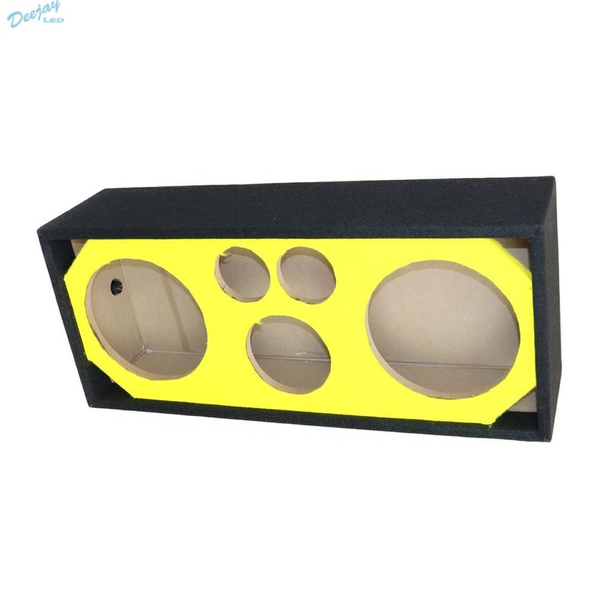 DEEJAY LED D10T2H1BRYELLOW Two 10-in Woofers plus Two Tweeters and One Horn YELLOW Empty Chuchera Speaker Enclosure w/Dual Port