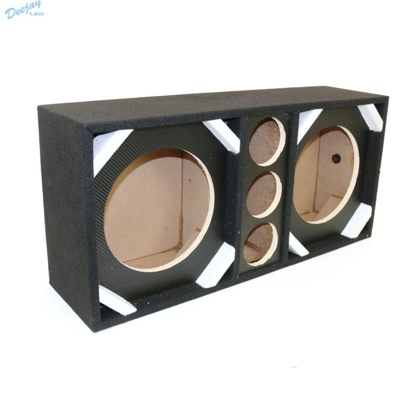 DEEJAY LED D10T3VYCARBON Two 10-in Woofers plus Three Tweeters CARBON/TEXTURE Empty Chuchera Speaker Enclosure