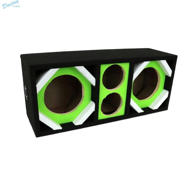 DEEJAY LED D6T2GREEN Two 6-in Woofers plus Two Tweeters Green Empty Chuchera Speaker Enclosure