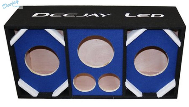 DEEJAY LED D6T2H1BLUE Two 6-in Woofers plus Two Tweeters and One Horn BLUE Empty Chuchera Speaker Enclosure