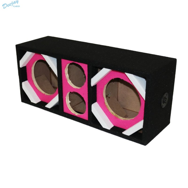 DEEJAY LED D6T2PINK Two 6-in Woofers plus Two Tweeters Pink Empty Chuchera Speaker Enclosure