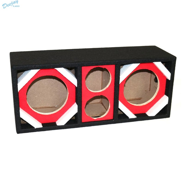 DEEJAY LED D6T2RED Two 6-in Woofers plus Two Tweeters Red Empty Chuchera Speaker Enclosure