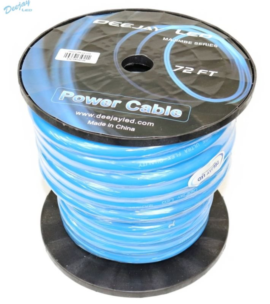 DEEJAY LED TBH072BLUEMIX * 72 Foot Zero gauge thick type power cable for heavy current usage BLUE