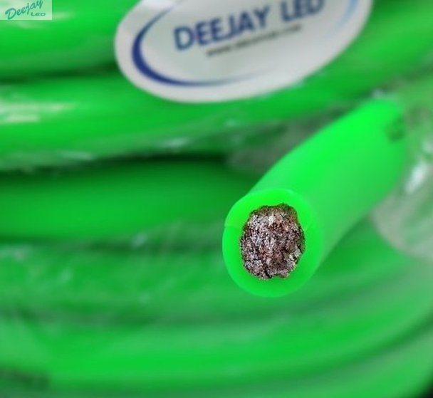 DEEJAY LED TBH072GREENMIX 72 Foot Zero gauge thick type power cable for heavy current usage GREEN