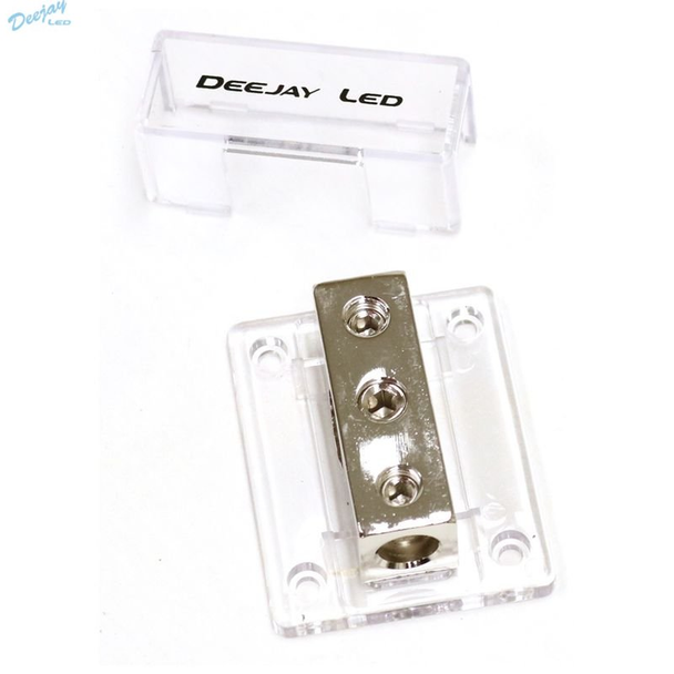 DEEJAY LED TBH1024CLEAR One 0 Gauge TO two 4 Gauge Main Power Distribution Terminal Block