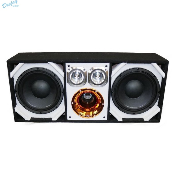 DEEJAY LED TBH10WHITE Loaded Box w/Two Despacito Heavy Duty 10-in Woofers One Horn and w/Two Bullet Tweeters WHITE