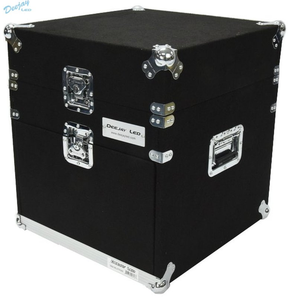 DEEJAY LED TBH6U10SLANTWOOD Slant Rack Drive Tour Case 6U-Space Amplifier Side 10U-Space Mixer Side w/Black Carpeted Exterior