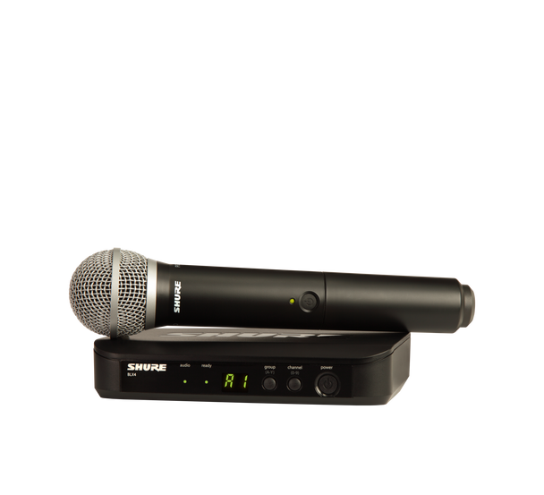 Shure BLX24/PG58-H10 Vocal System with (1) BLX4 Wireless Receiver and (1) Handheld Transmitter with PG58 Microphone