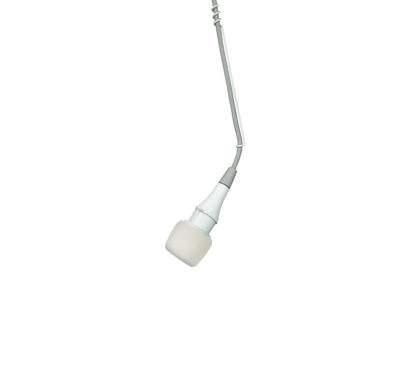 Shure CVO-W/C Cardioid Low Profile Overhead Condenser MicrophoneAttached 25' Cable Inline PreamplifierWhite