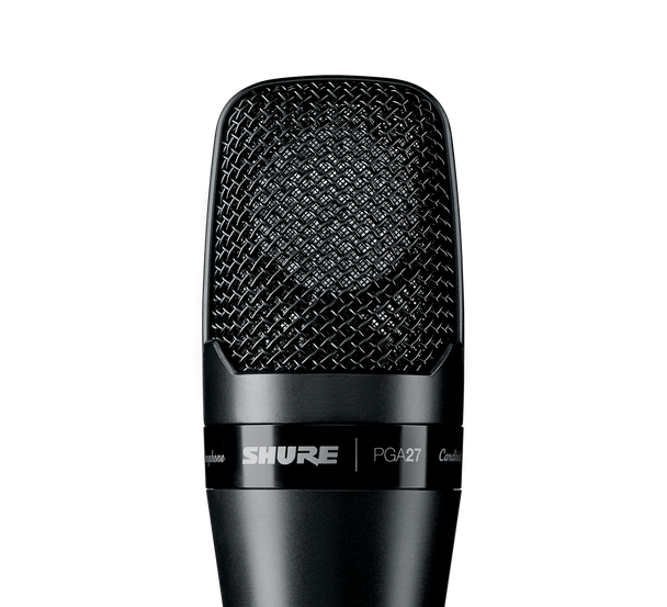 Shure PGA27-LC Large-diaphragm side-address cardioid condenser microphone with shock-mount and carrying case - less cable