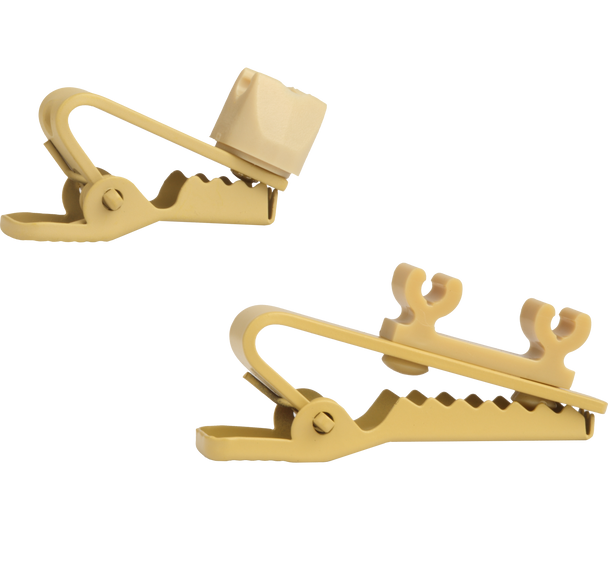 Shure RPM502 Tan Swiveling Lapel and Dual Tie Clips for WL50 (Contains Two of Each)