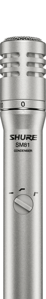 Shure SM81-LC Cardioid Condenser with 10dB Attenuator and 3 Position Low-Cut Filter with Foam Windscreen