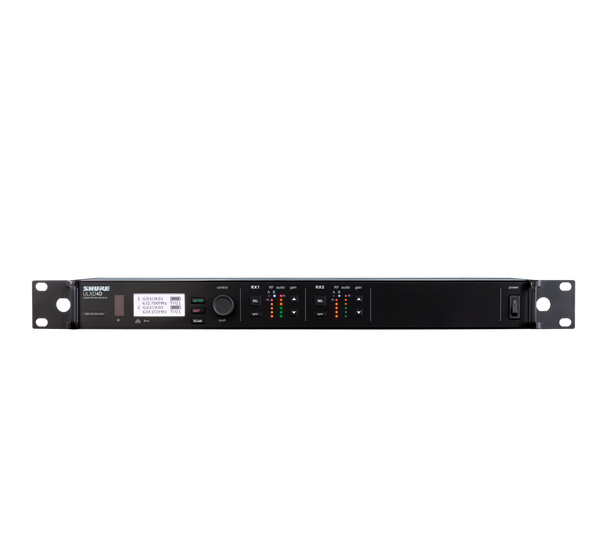 Shure ULXD4DGV=-J50A Dual Digital Wireless Receiver with Always On AES256 Encryption Internal Power Supply 1/2 Wave Antenna and Rack Mounting Hardware 572-620 MHz