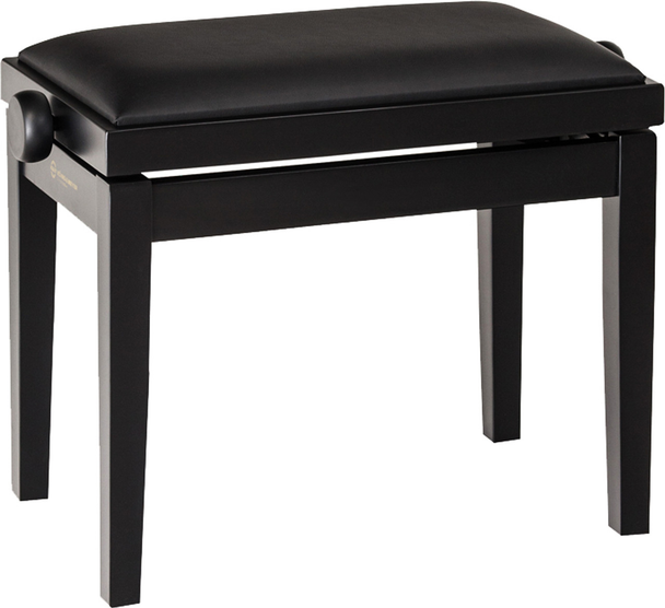 K&M 13910.200.20 Black Matte Black Leatherette Complete Piano Bench