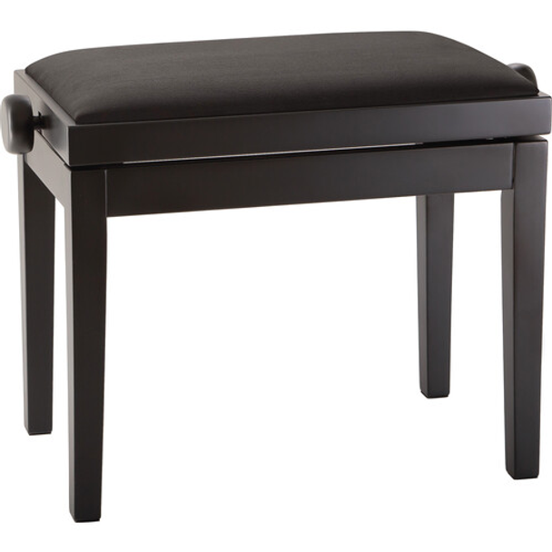 K&M 13960.100.20 Black Matte Black Velvet Complete Piano Bench 