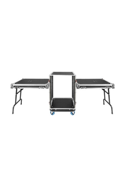 Gator GTOUR16U-TBL ATA Road Rack Case with Dual Fold-Out Tables (17" Depth, 19 RU, with Casters)